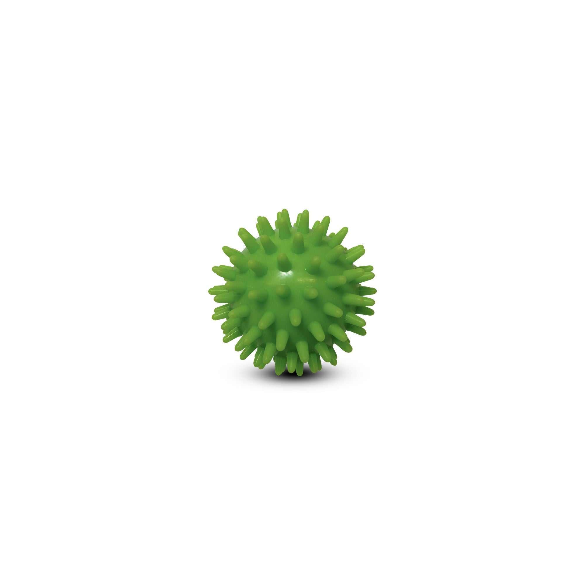 Balle picots vert Ø7 cm soft Sveltus pour massage doux et stimulation sensorielle