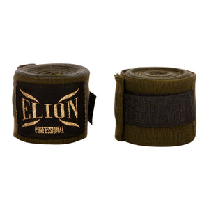 Bandes de boxe Elion 4,5 m kaki uni, coton-lycra