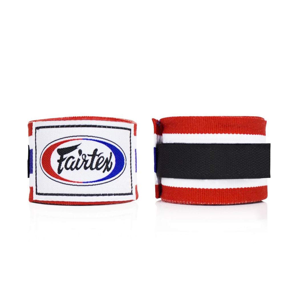Bandes de boxe Fairtex HW2 bleu blanc rouge, coton semi-élastique