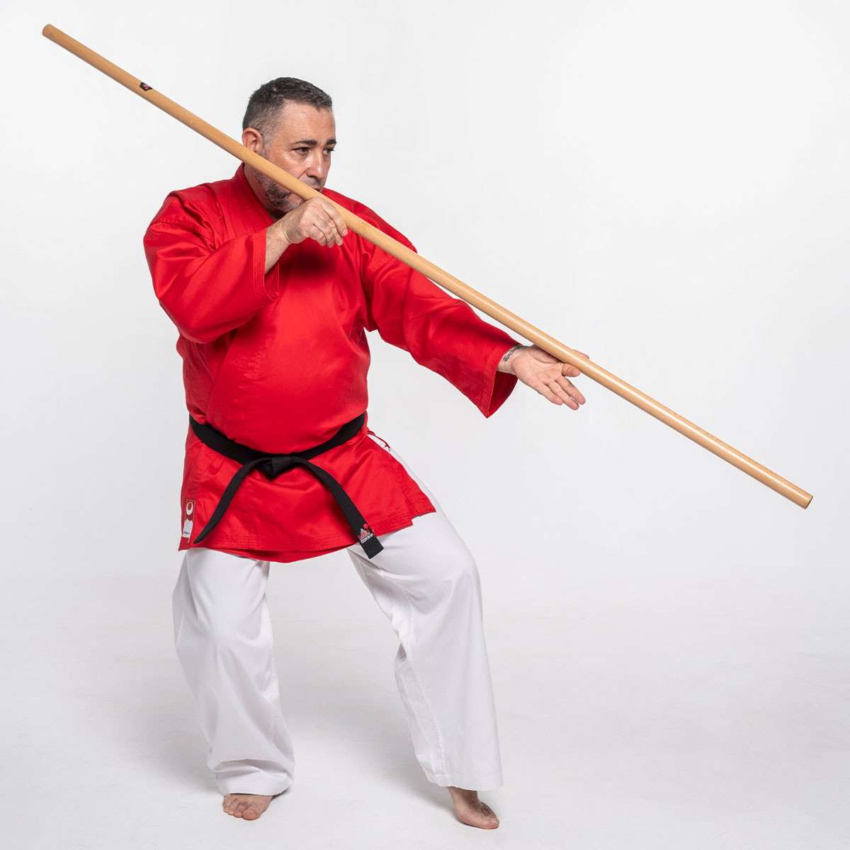 Bô Fuji Mae en bois de hêtre, arme d'entraînement kobudo
