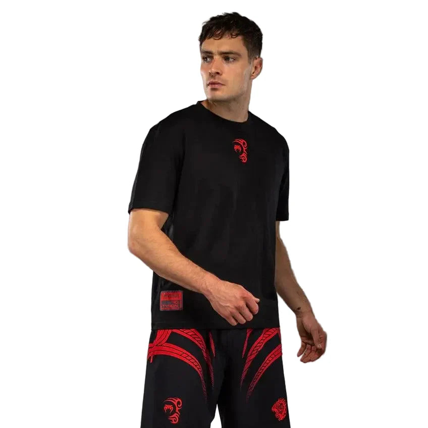T-shirt Venum x Mike Tyson noir avec imprimé tigre iconique pour boxe et sports de combat