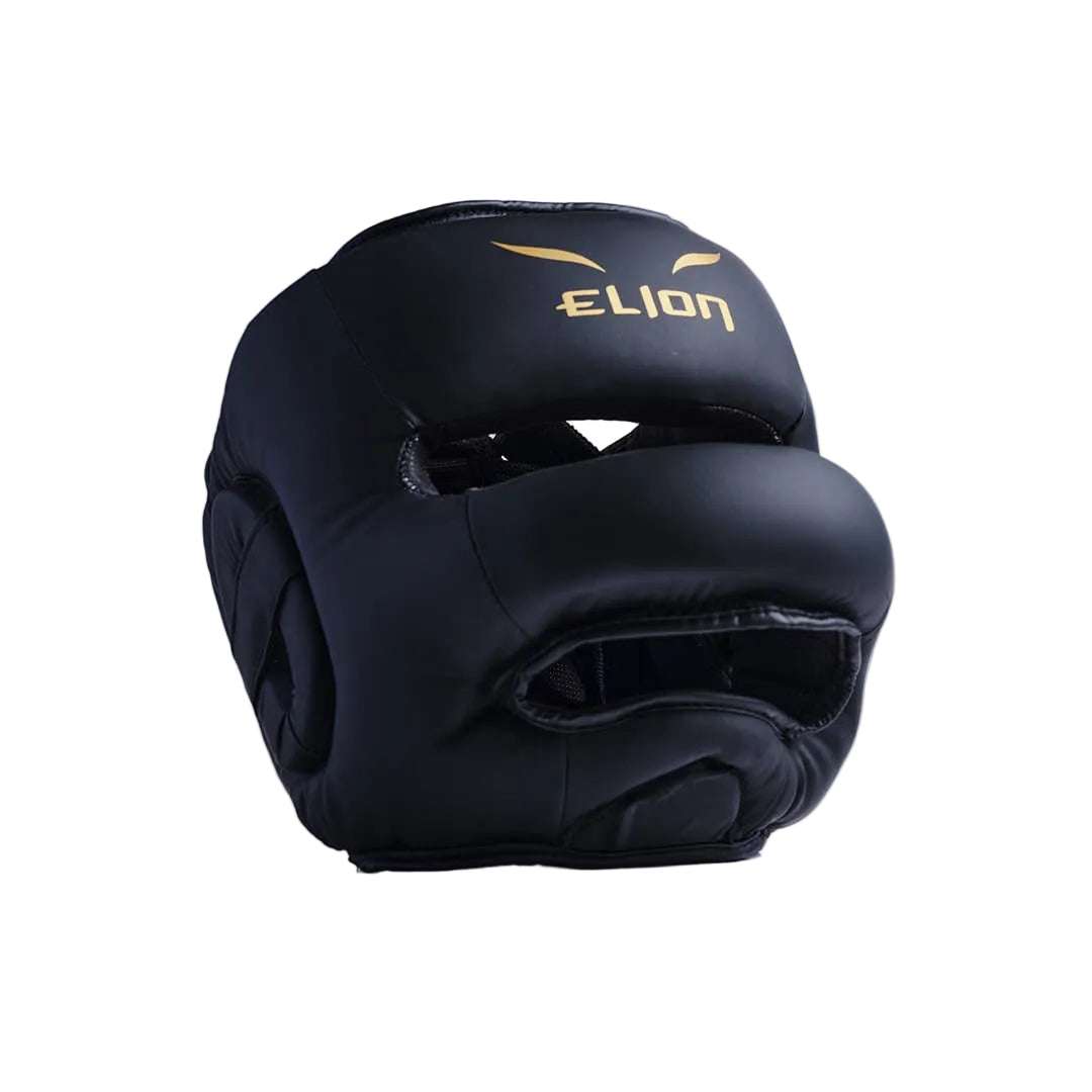 Casque à barre Elion Extravagant noir et or pour protection visage et menton en sparring intense