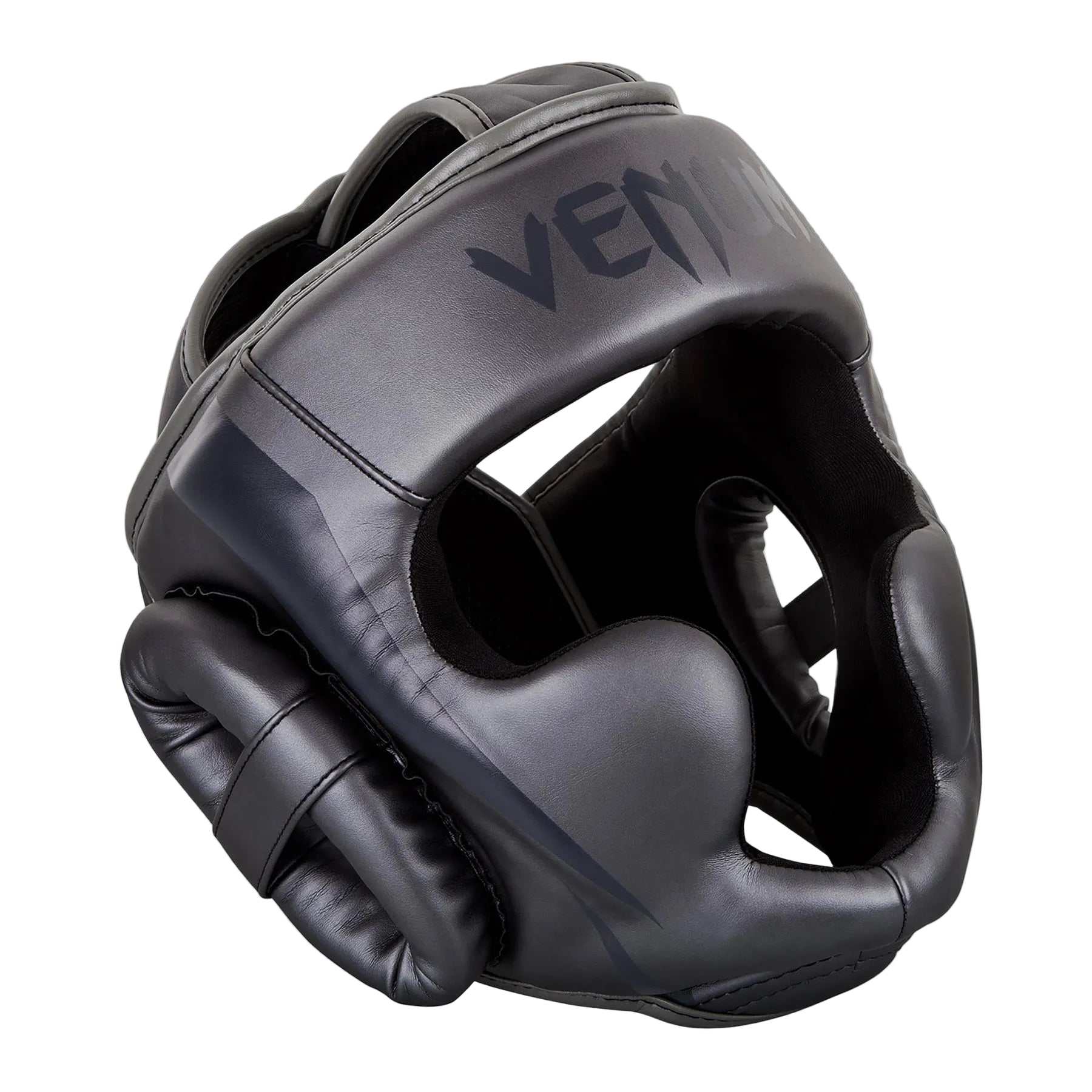 Casque de boxe Venum Elite gris en cuir Skintex Premium pour protection et confort optimal