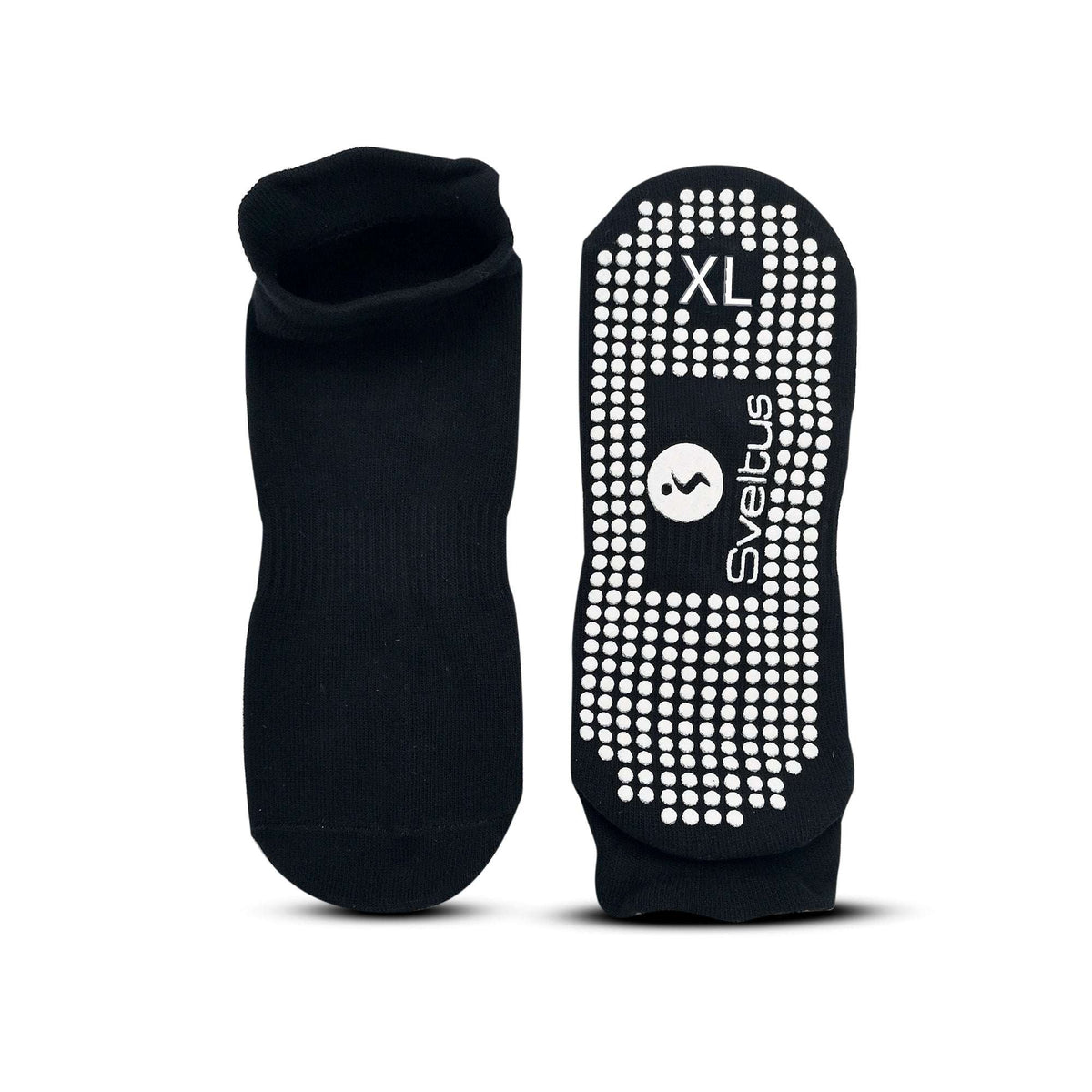 Chaussettes antidérapantes noires Sveltus avec picots pour stabilité et confort au sport