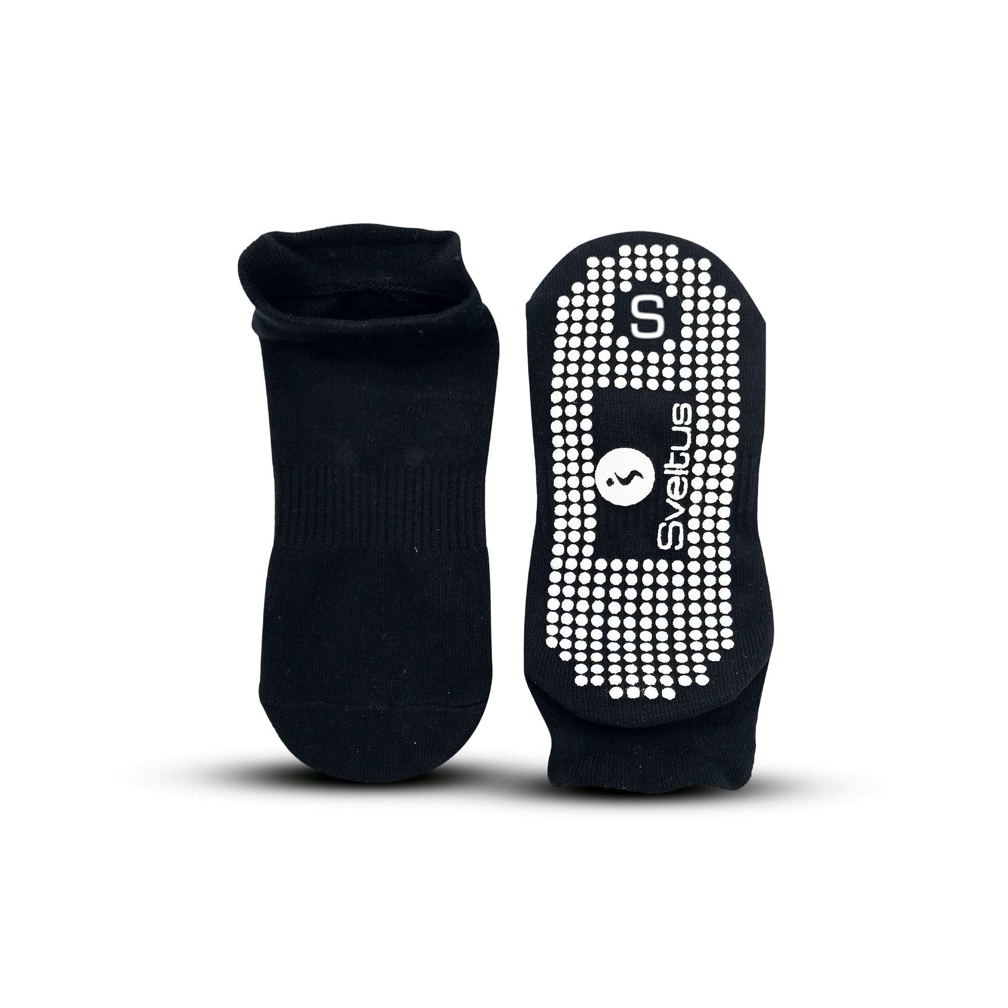Chaussettes antidérapantes noires Sveltus avec picots pour stabilité et confort durant sport et yoga
