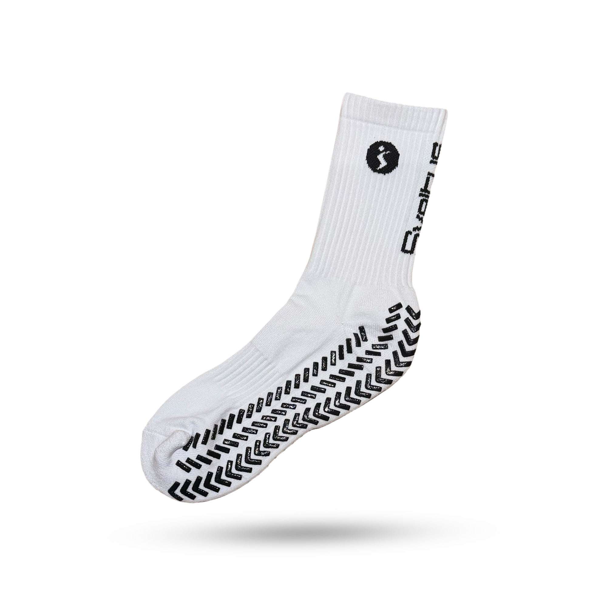 Chaussettes antidérapantes blanches Power Grip Sveltus avec picots pour fitness et yoga