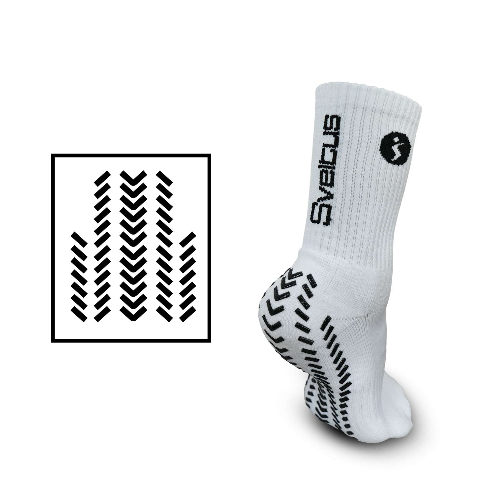 Chaussettes antidérapantes blanches Power Grip Sveltus avec picots pour fitness et yoga