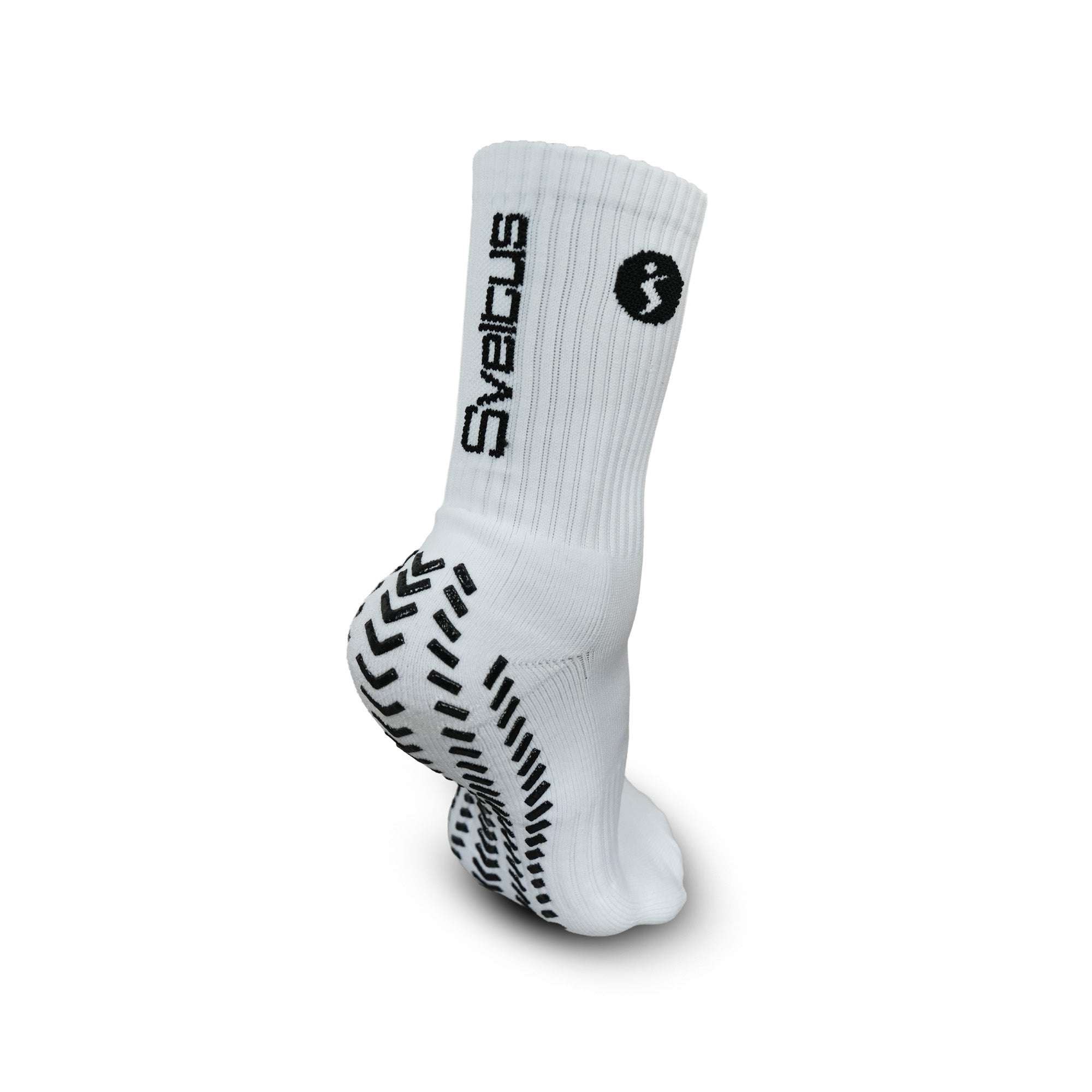 Chaussettes antidérapantes blanches Power Grip Sveltus avec picots pour fitness et yoga