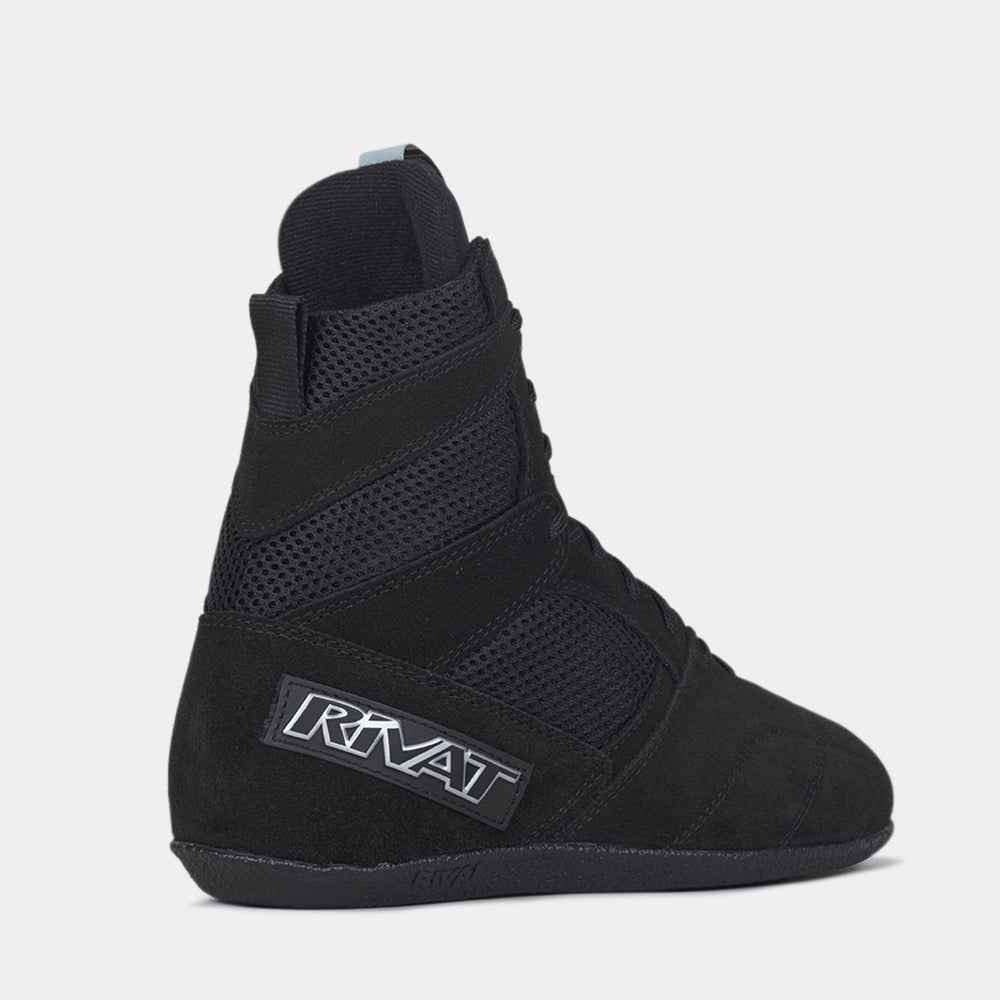Détail du logo Rivat sur la chaussure Top Light noire