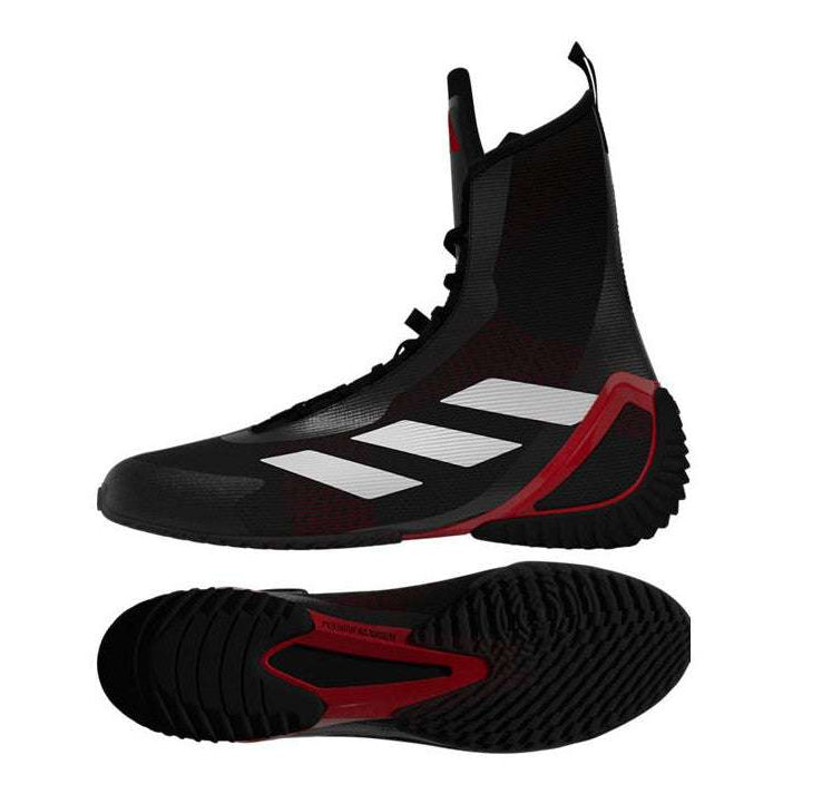 Chaussures de boxe anglaise Adidas Speedex Ultra noir et blanc légères et écologiques