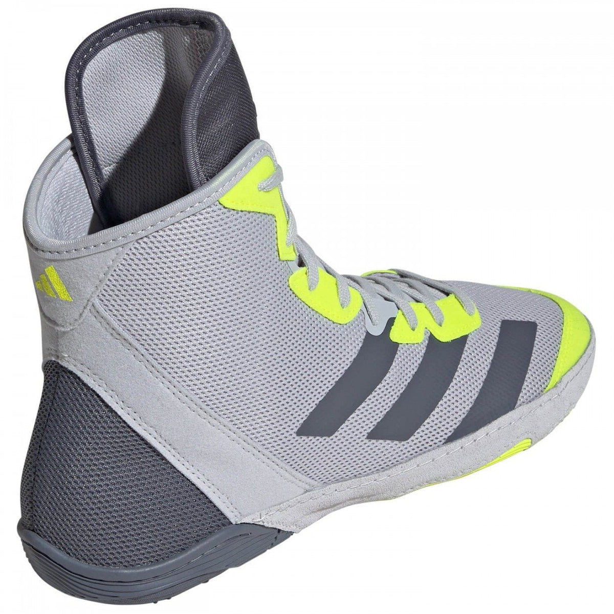 Chaussures de lutte adidas Adizero Gris Néon vue face