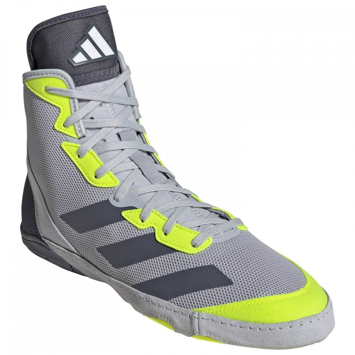 Chaussures de lutte adidas Adizero Gris Néon vue profil