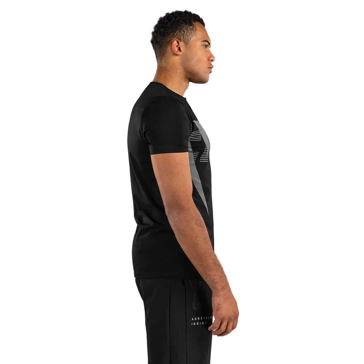 T-shirt Venum Adrenaline noir argent gris, confortable et respirant, style sportif moderne