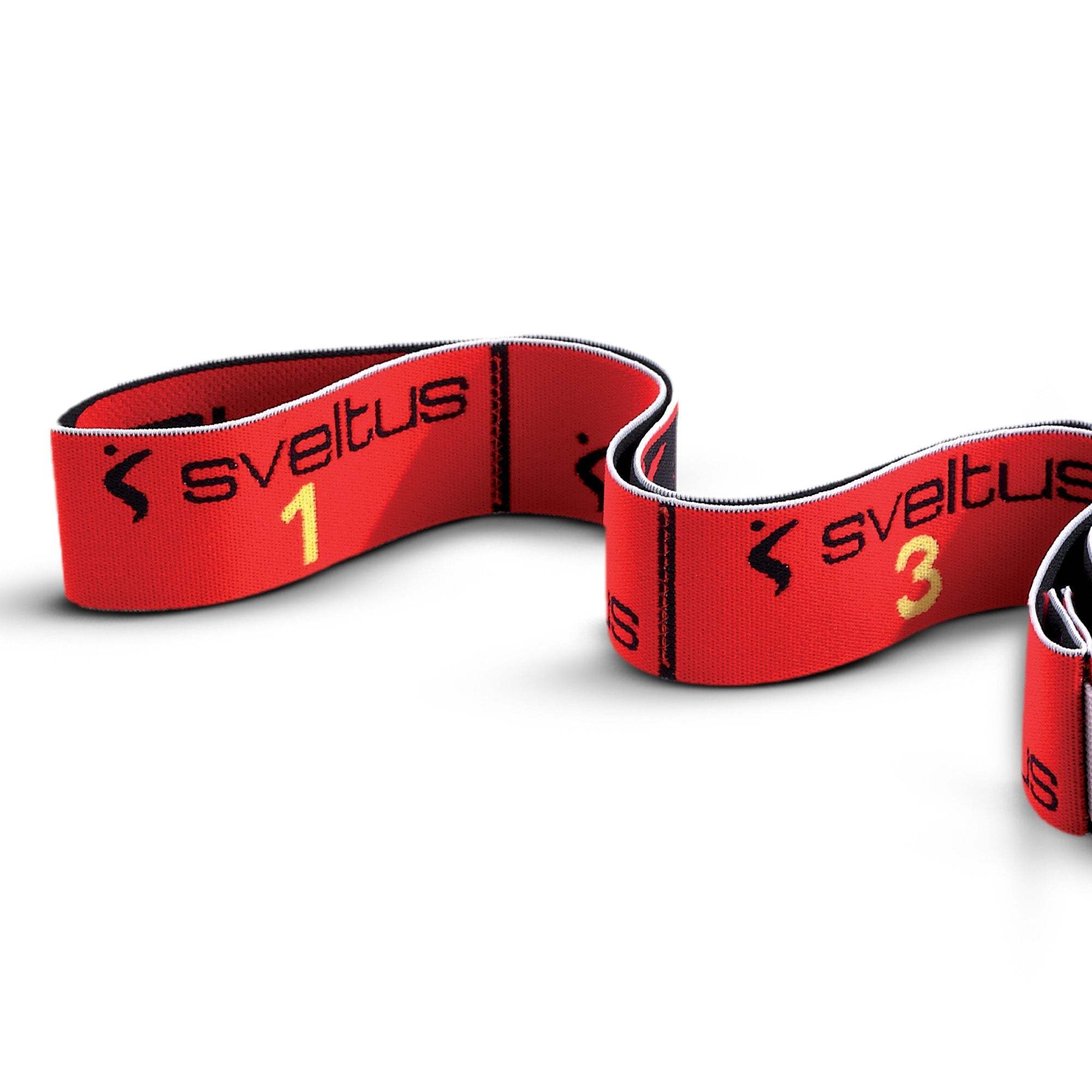 Elastiband 3 forces rouge Sveltus bande de résistance 95 cm pour renforcement musculaire complet