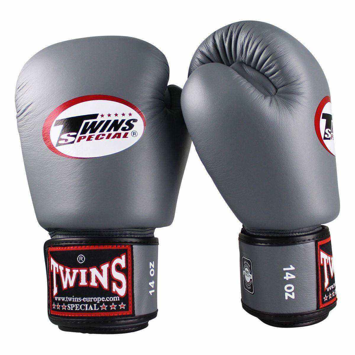 Gants de boxe Twins BGVL3 gris, cuir de buffle thaïlandais