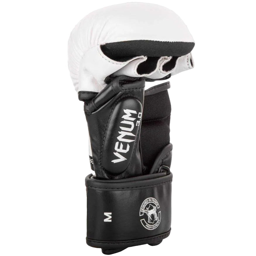 Gants de MMA Sparring Venum Challenger 3.0 - Blanc/Noir, vue de profil