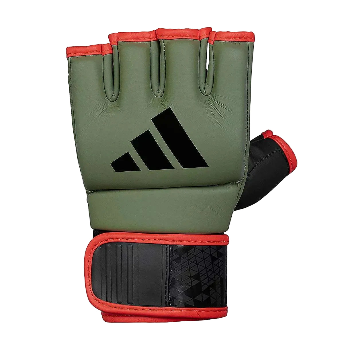 Gants de boxe MMA adidas Combat 50 camoline kaki avec mousse EVA et fermeture scratch pour entraînement grappling et frappe