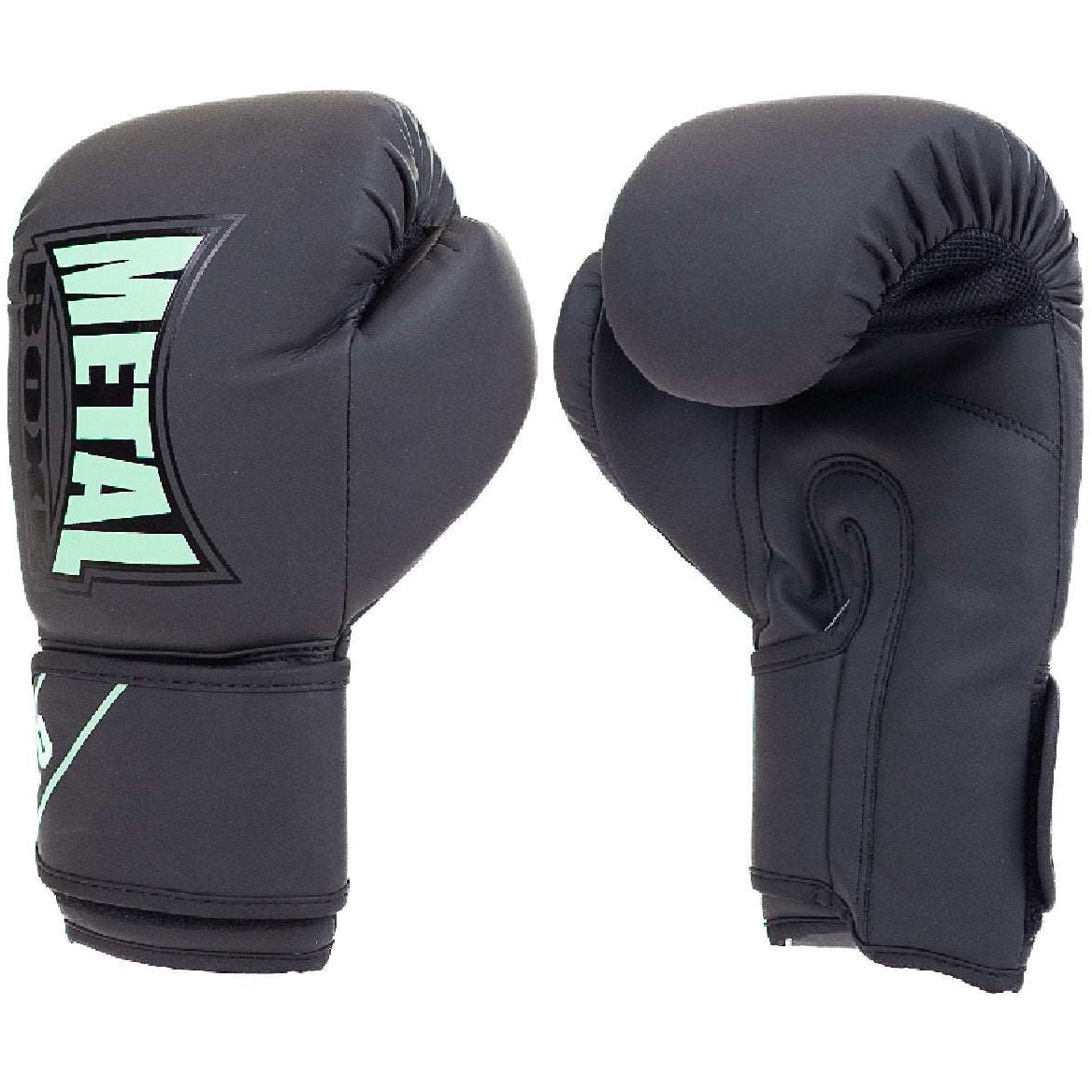 Gants d'entrainement boxe Metal Boxe Starter Deep Waters noirs avec mousse préformée et fermeture velcro