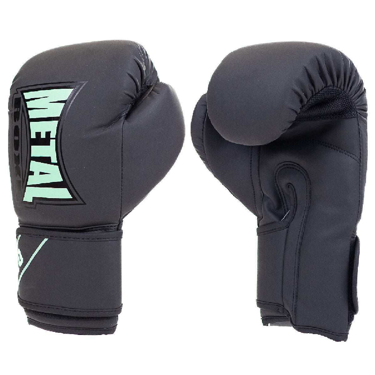 Gants d'entrainement boxe Metal Boxe Starter Deep Waters noirs avec mousse préformée et fermeture velcro