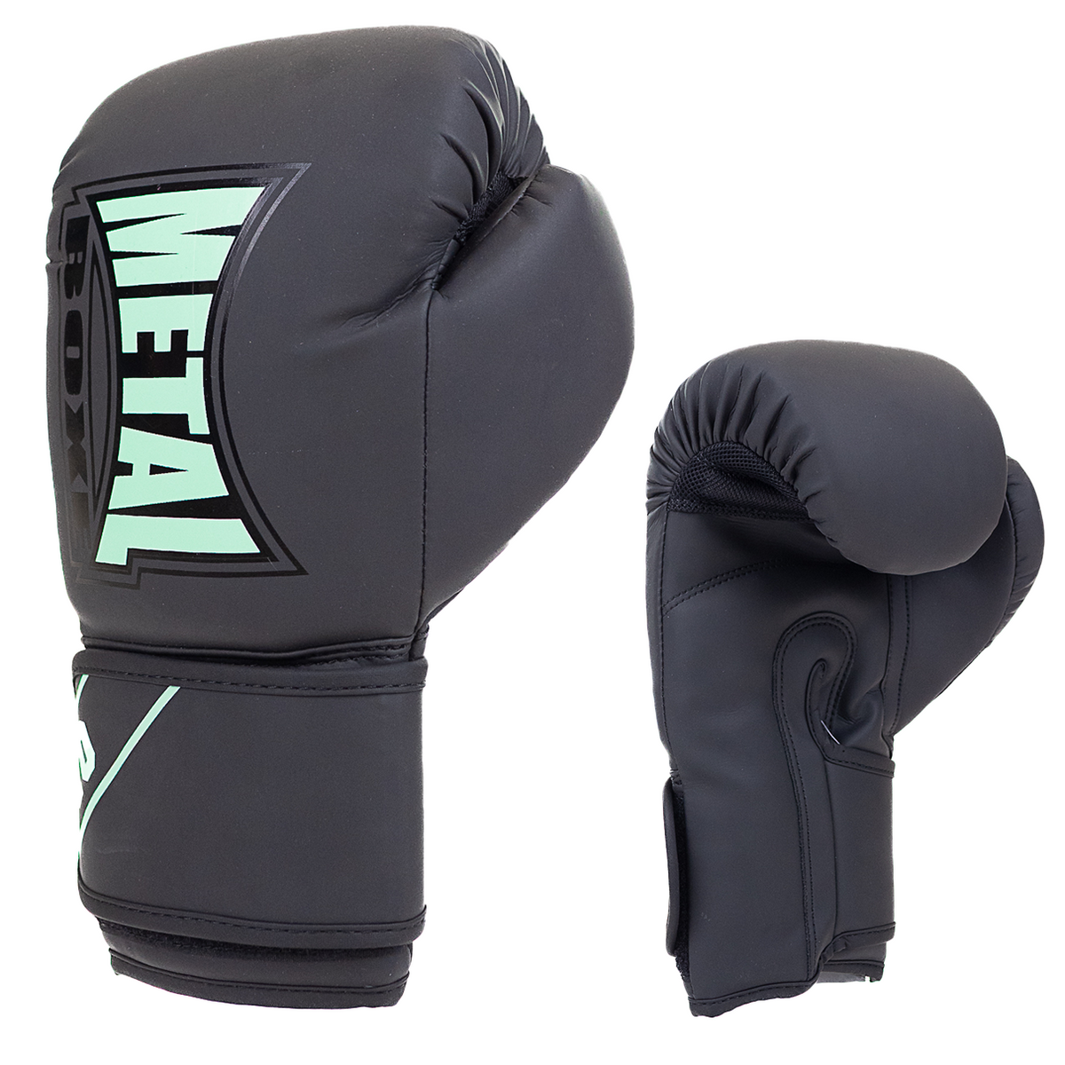 Gants d'entrainement boxe Metal Boxe Starter Deep Waters noirs avec mousse préformée et fermeture velcro
