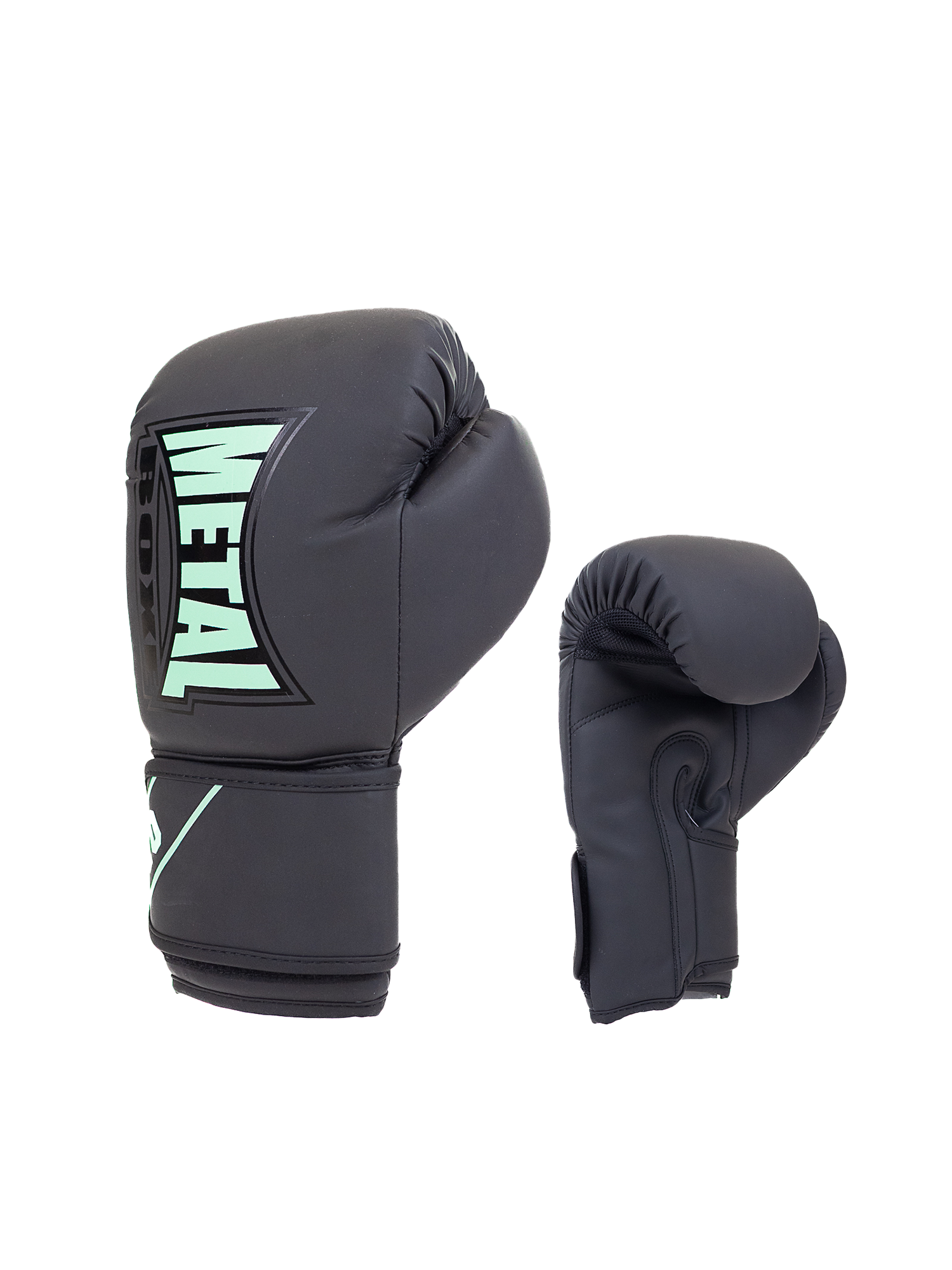 Gants d'entrainement boxe Metal Boxe Starter Deep Waters noirs avec mousse préformée et fermeture velcro