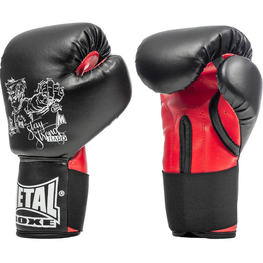 Gants de Boxe Enfant Metal Boxe Noir Rouge