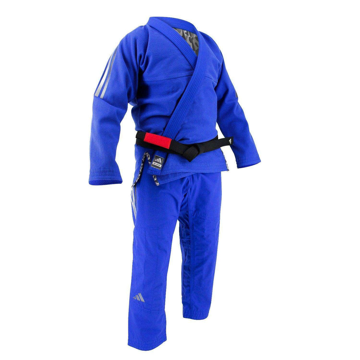 Blue Adidas Pro Jiu Jitsu Brésilien kimono gi with black belt and contrast stripes