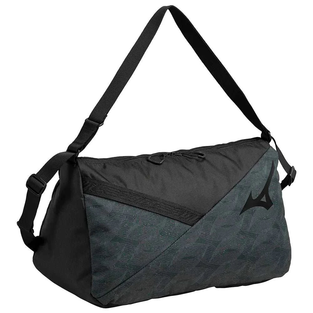 Sac polochon Mizuno WASO Holdall 28L noir et gris pour le sport