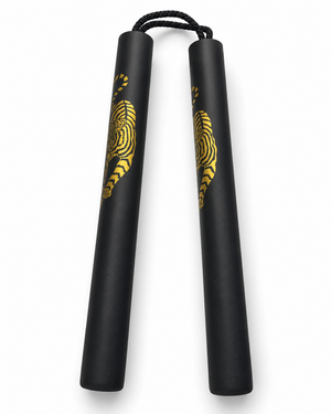 Nunchaku mousse a corde Noris noir motif tigre 30 cm