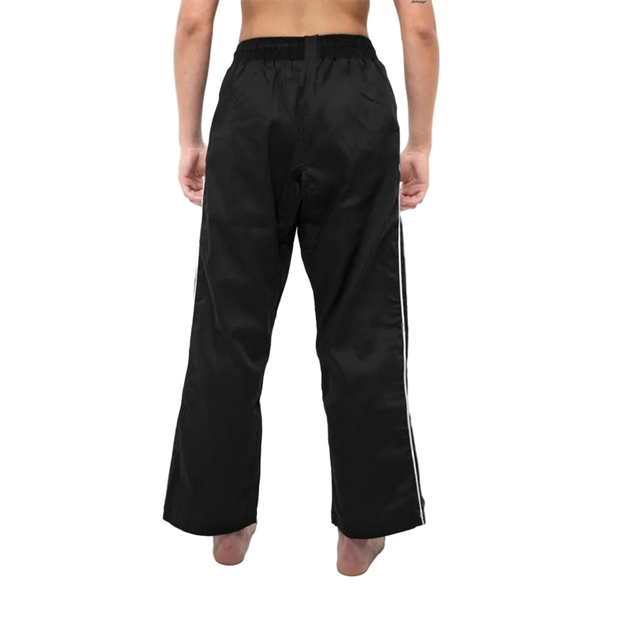 Pantalon Arts Martiaux Training FUJIMAE noir et bleu, vue côté