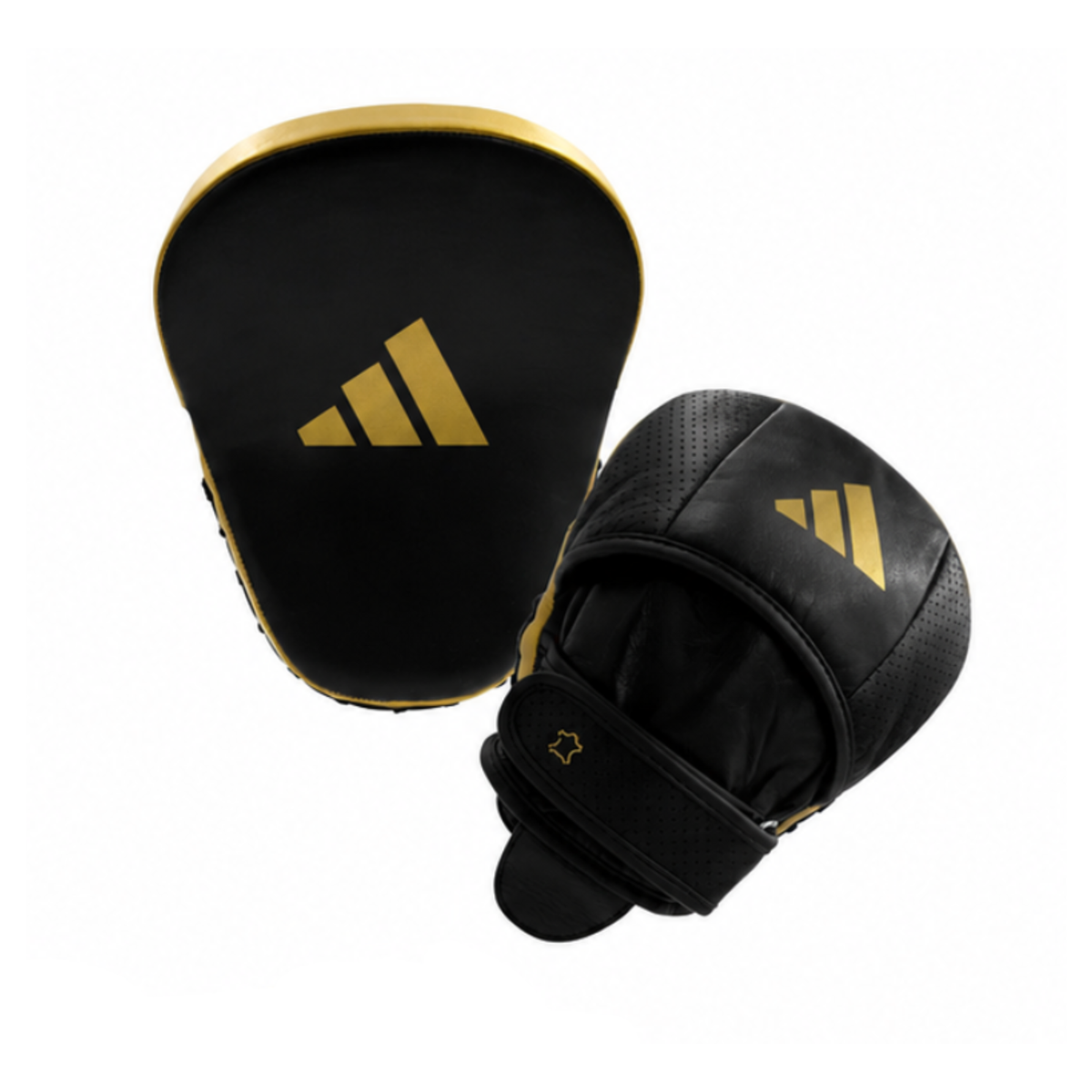 Pattes d'Ours Adidas Adistar Pro en cuir noir et or pour cibles de frappe professionnelles