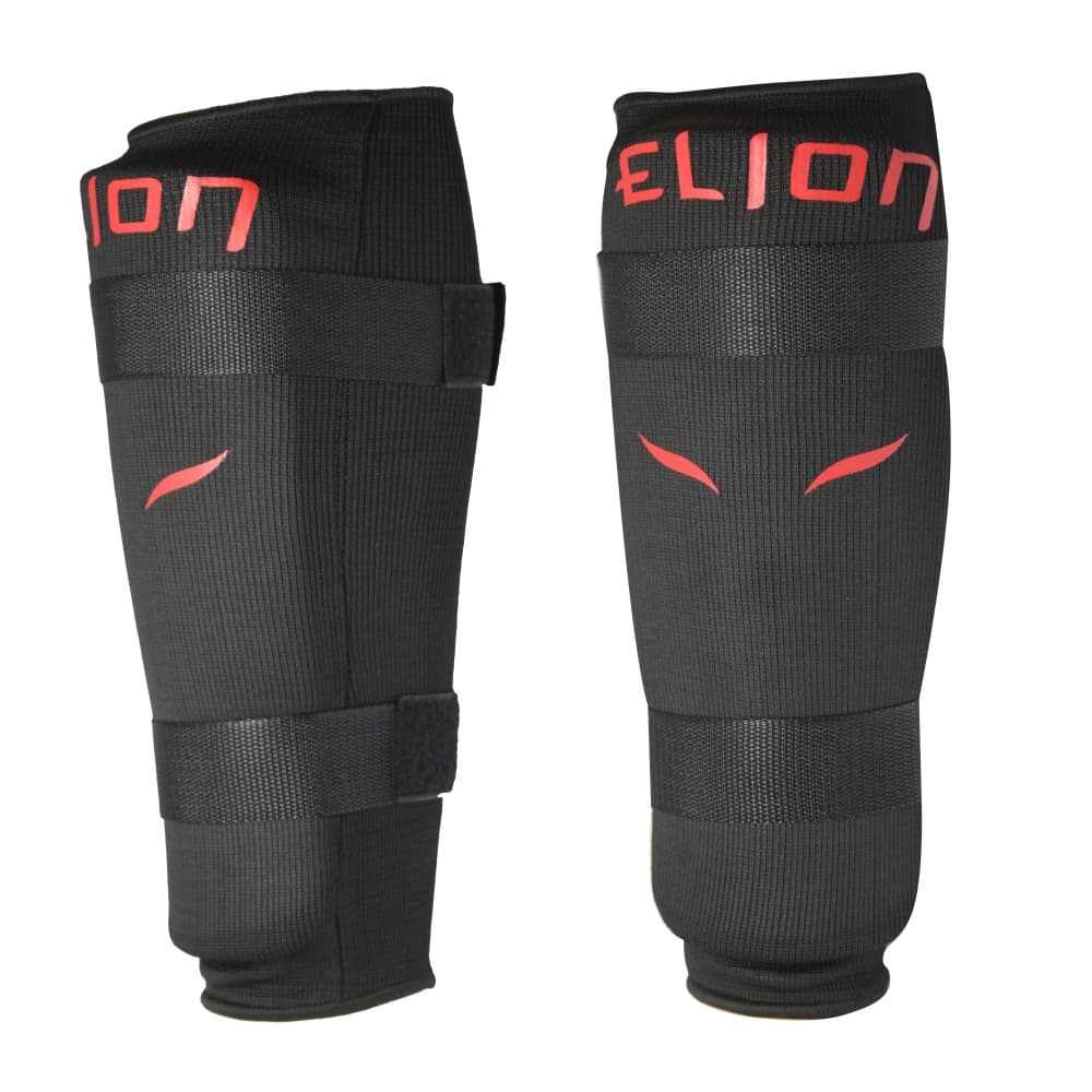 Protège tibia & pieds Elion noir en coton élasthanne avec mousse double densité pour sports de combat
