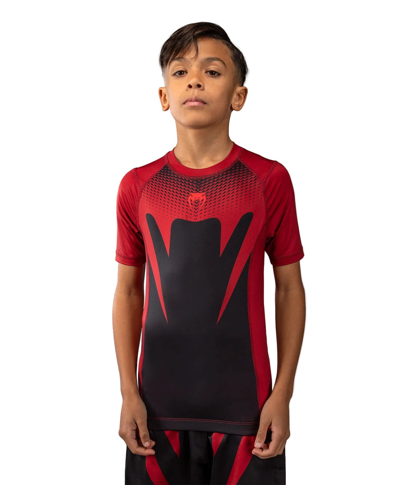 Rashguard Manches Courtes Venum Attack Kids - Noir/Rouge