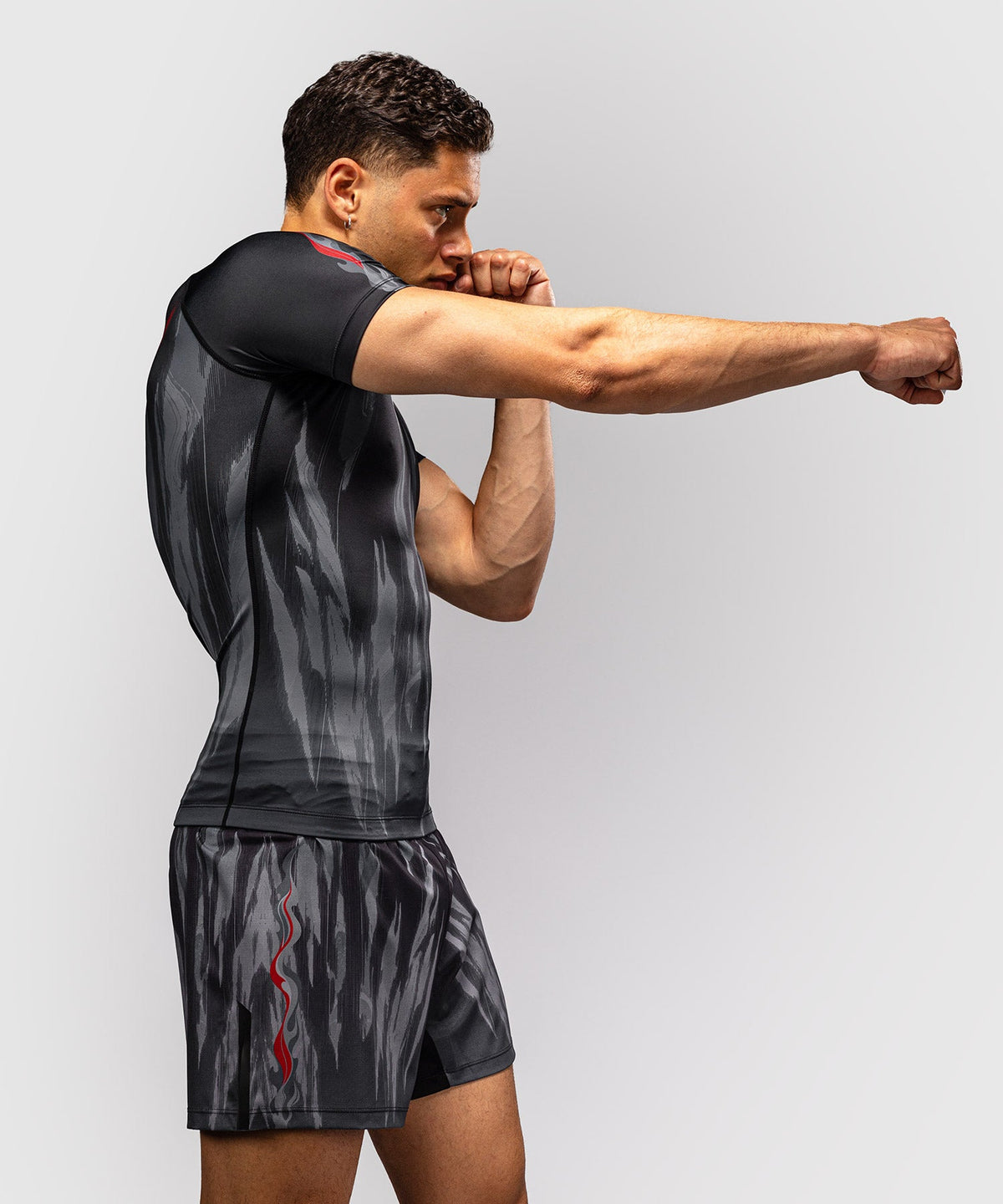 Rashguard Manches Courtes Venum Demon Noir/Gris vue de détail