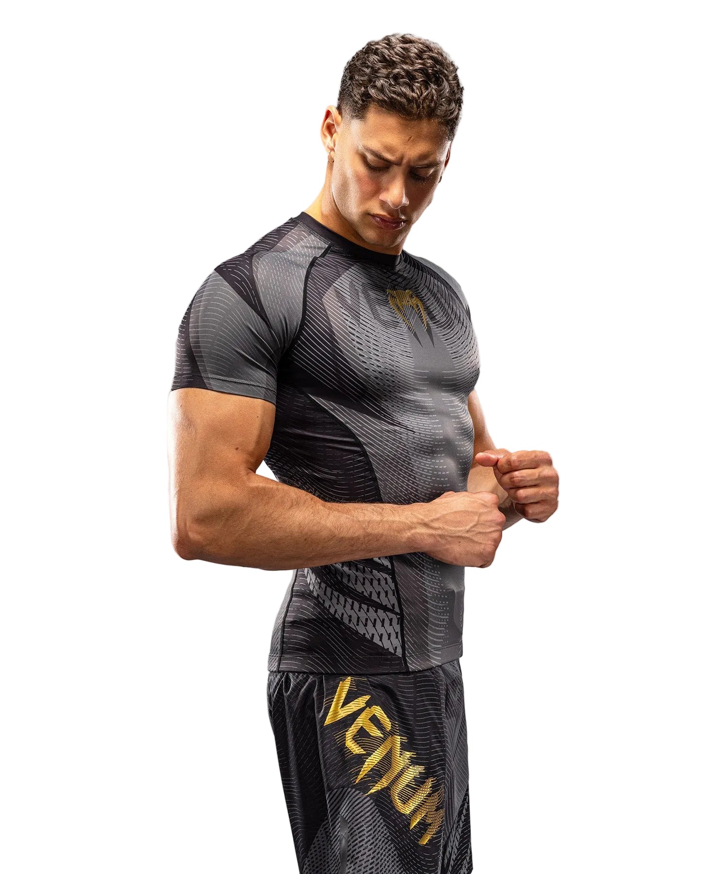 Rashguard Manches Courtes Venum Galactic 3.0 Noir/Or vue de détail