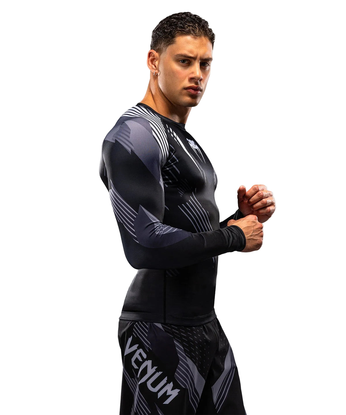 Rashguard Manches Longues Venum No-Gi 6.0 Noir/Blanc vue de détail