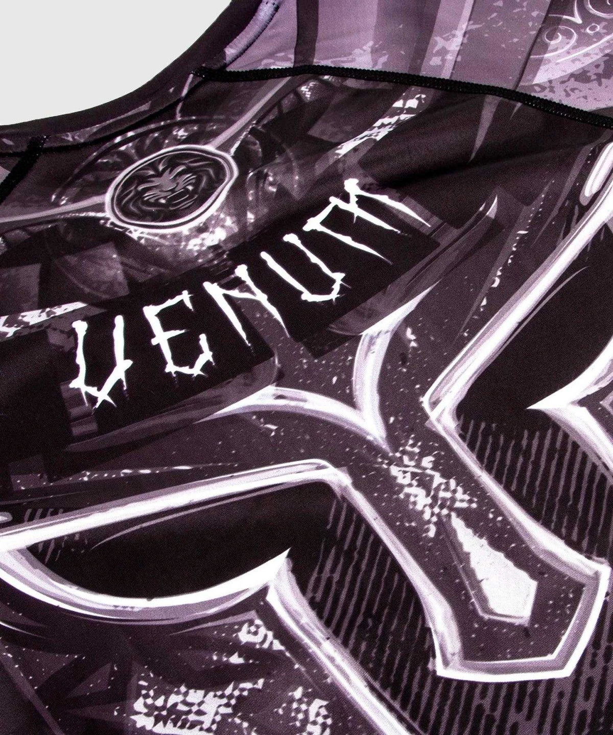 Rashguard Venum Gladiator 3.0 Manches courtes - Noir/Blanc