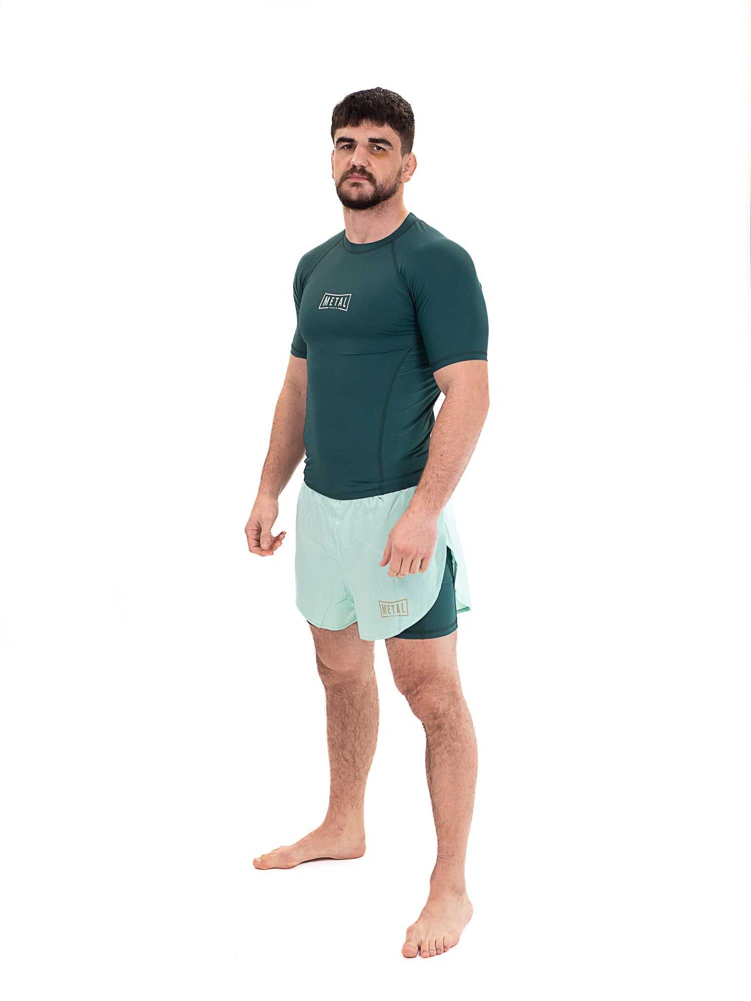 Rashguard Metal Boxe Performance Deep Waters bleu compressif manches longues pour MMA et jiu-jitsu