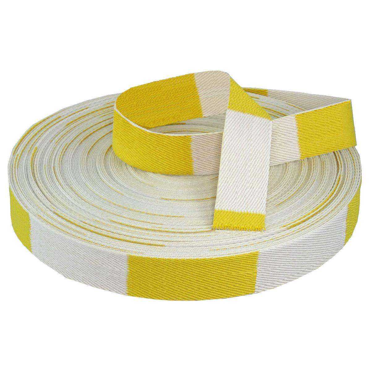 Rouleau de Ceinture Judo Blanc/Jaune- Boutique des Arts Martiaux