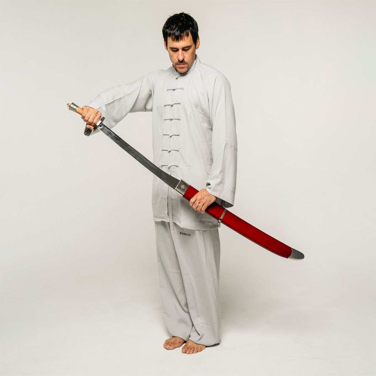 Mallette de transport en bois laqué du sabre de Kung Fu FUJIMAE