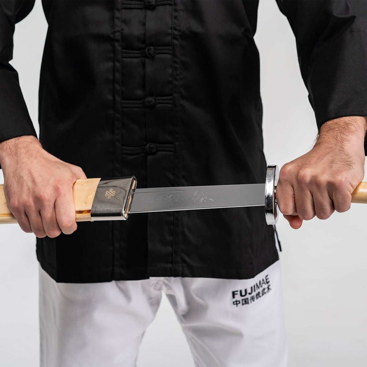 Sabre de Kung Fu semi-flexible FUJIMAE acier chromé - 80 cm