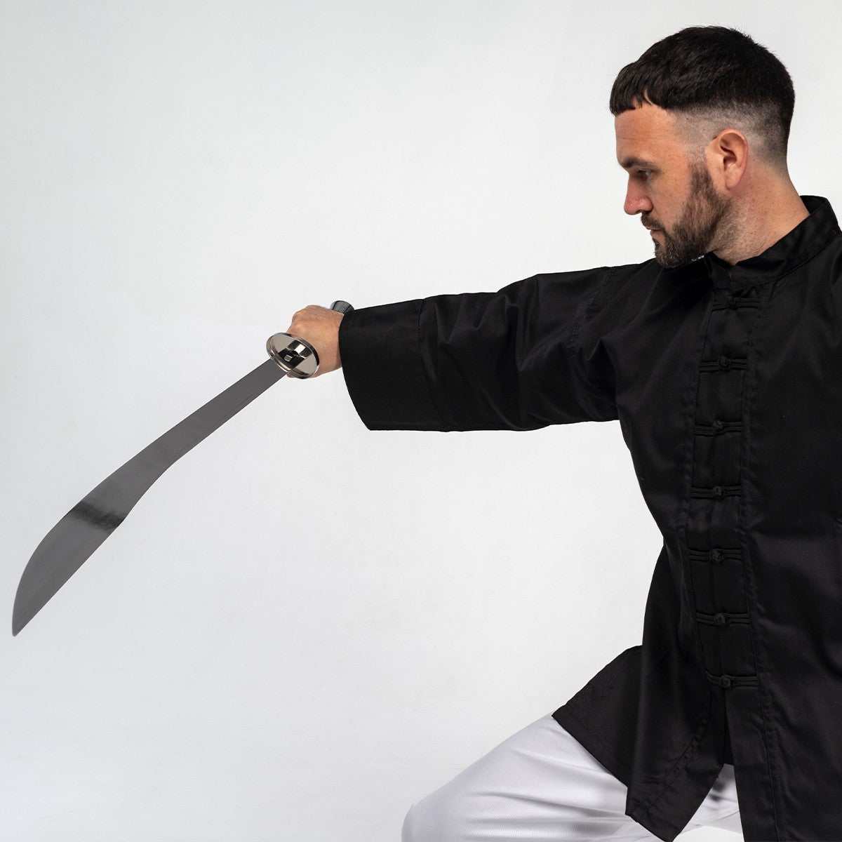 Sabre de Kung Fu semi-flexible FUJIMAE acier chromé - 80 cm