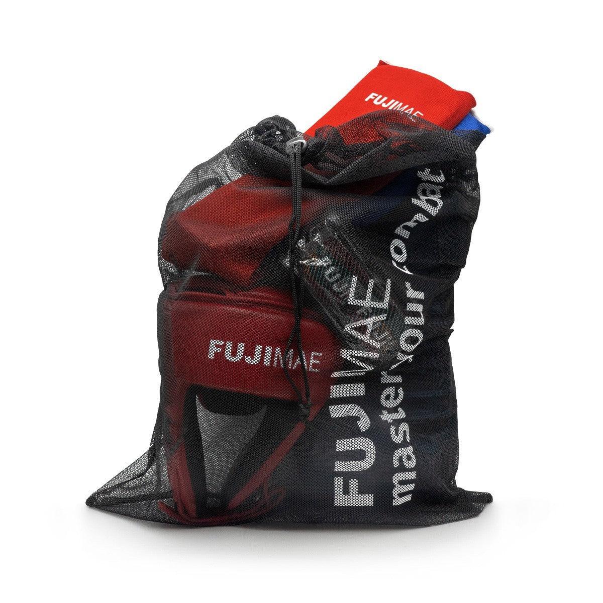 Sac Mesh FUJIMAE respirant pour protections arts martiaux, tissu mesh léger et durable, dimensions 70x45 cm