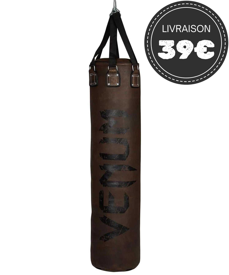 Sac de frappe Venum Vintage cuir véritable marron 150 cm