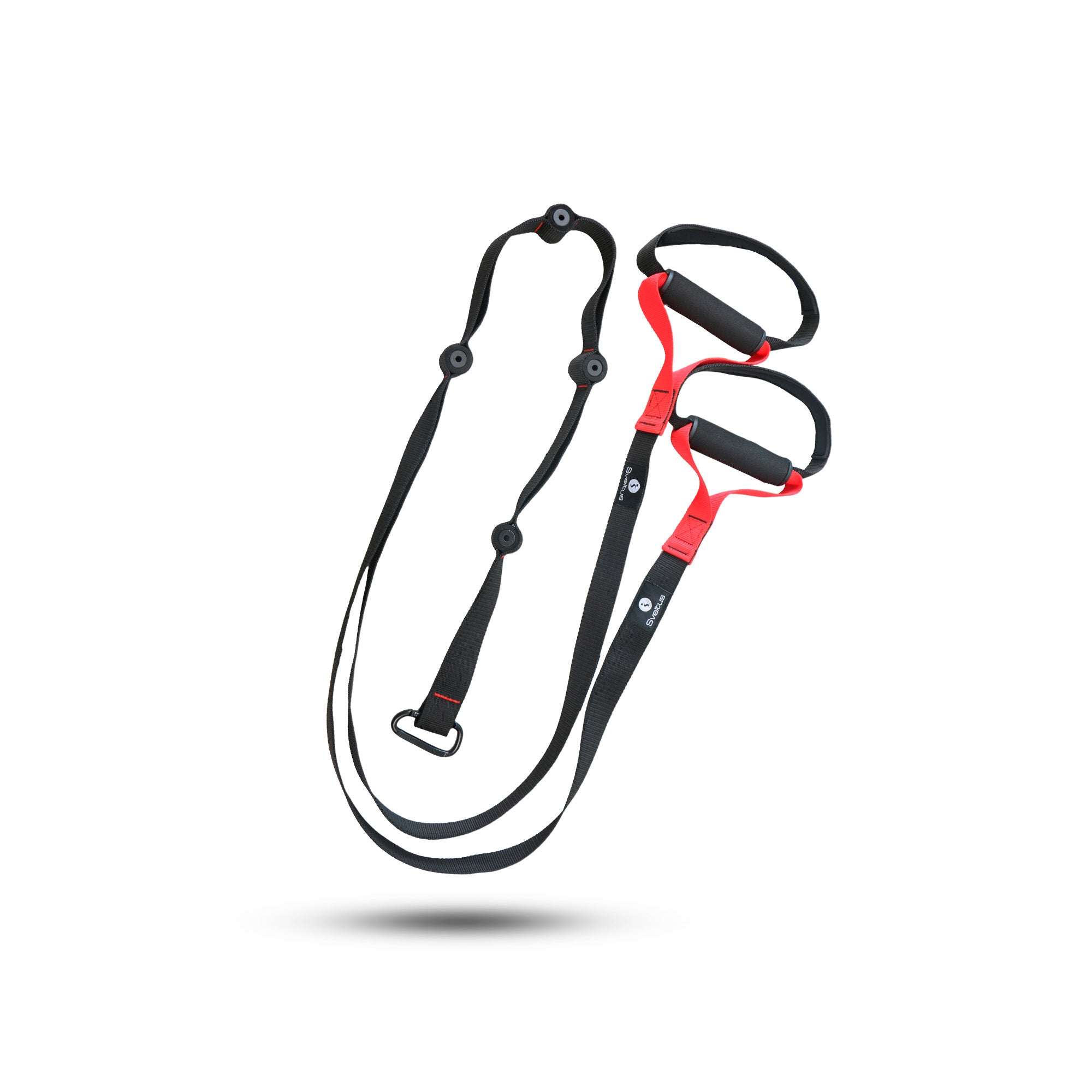 Sangle de suspension noir/rouge Sveltus pour renforcement musculaire et entraînement fonctionnel au poids du corps