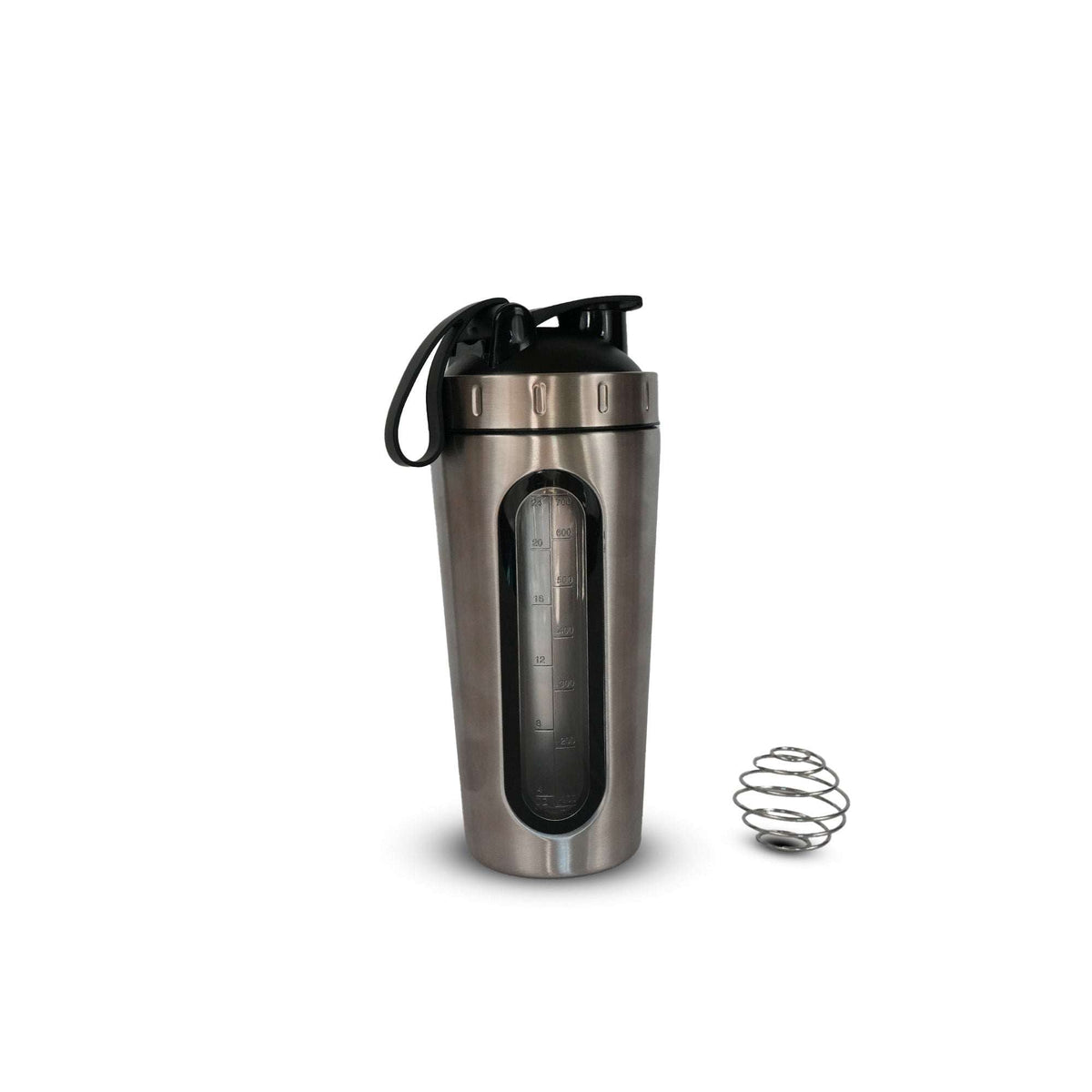 Shaker inox 0,75 L Sveltus en acier inoxydable, pratique et étanche pour boissons protéinées