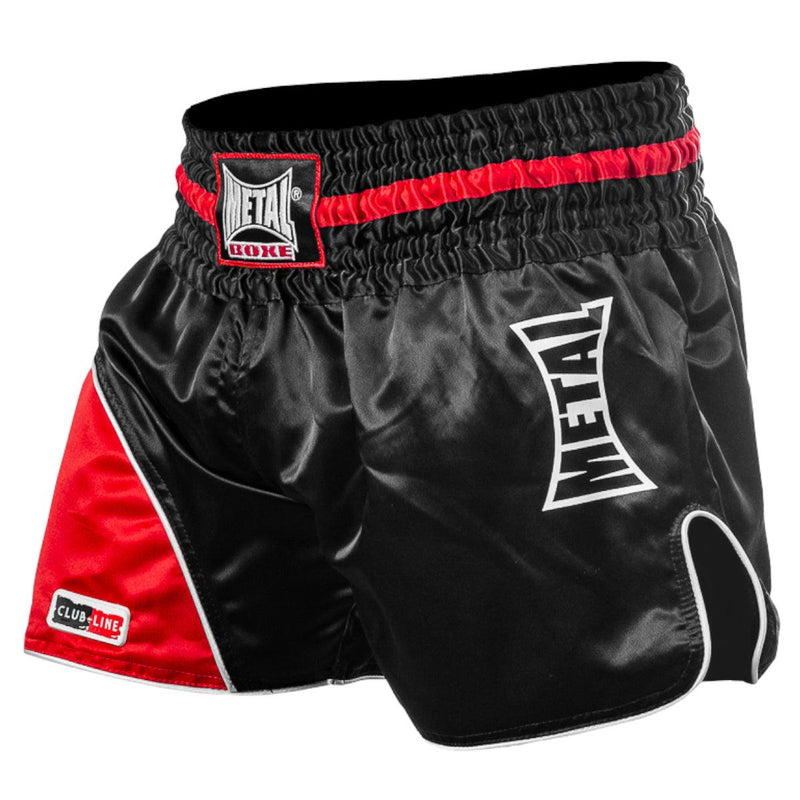 Short de Kick Boxing Metal Boxe Club Line Noir/Rouge/Blanc