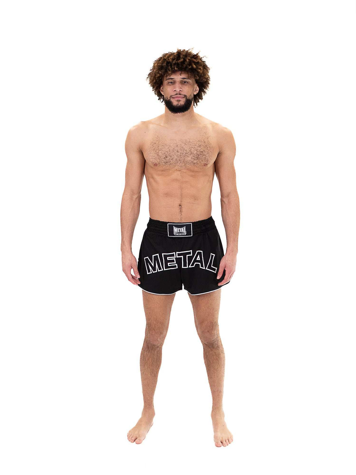 Short de boxe thaï Metal Boxe ONE noir léger et confortable pour Muay Thaï et sports de combat
