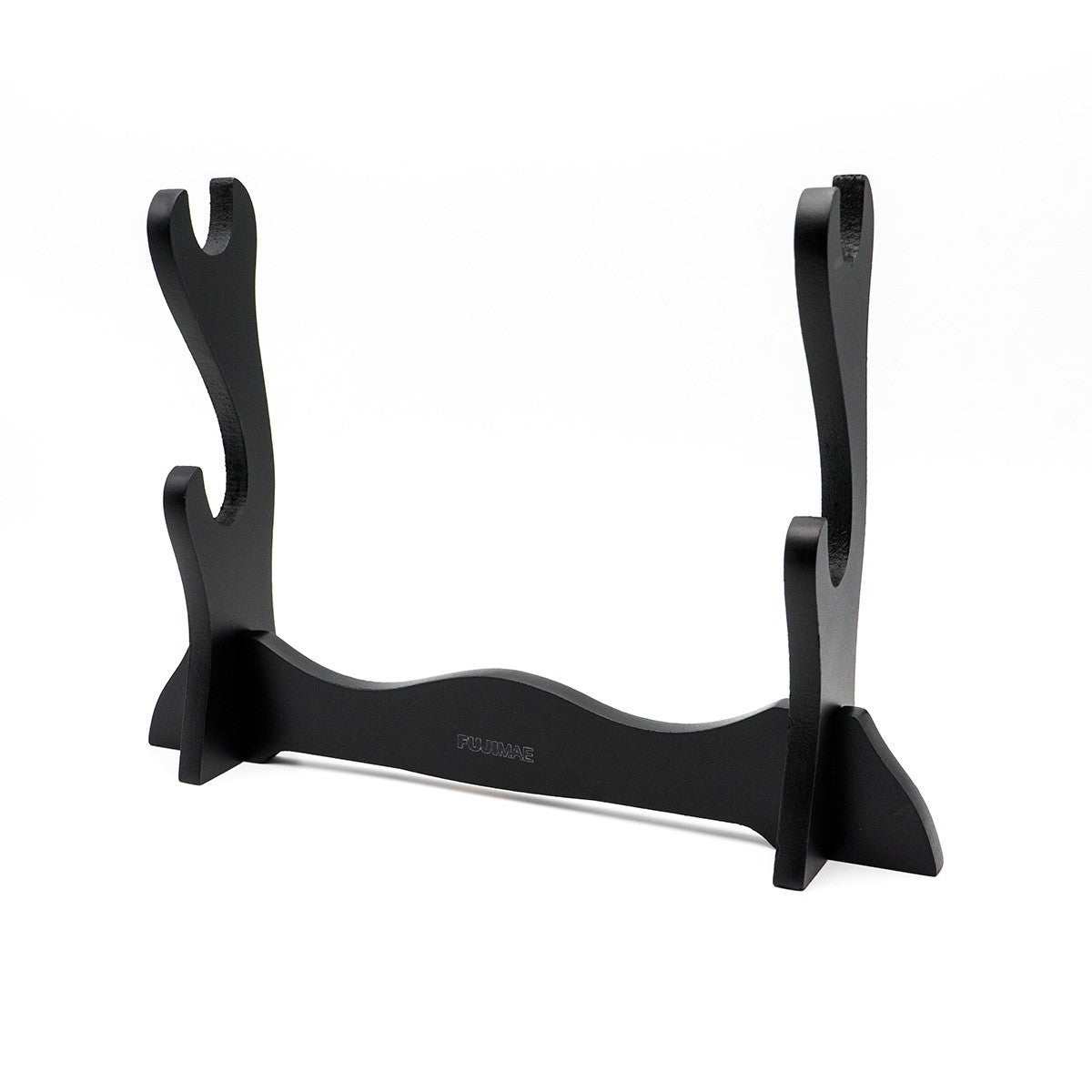 Porte-sabre noir Fuji Mae 2 unités en bois laqué pour rangement et présentation d'armes d'arts martiaux