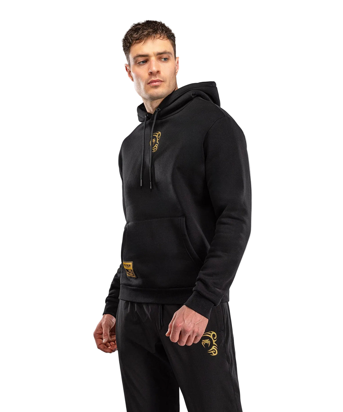 Sweat à Capuche Venum x Mike Tyson Tiger Noir/Or vue de détail